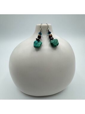 Long turquoise stone earrings